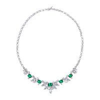 Emerald Multi Shaped Spiked Bib Necklace