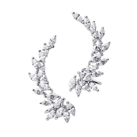 Pave Rectangle Drop Earrings
