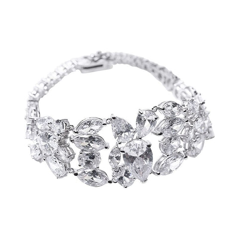 Rose Gold Plated Princess Cut Drop Pierced Earring