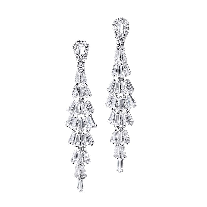 Tiered Baguette Drop Earrings