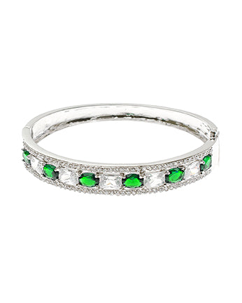 Emerald and CZ Bangle