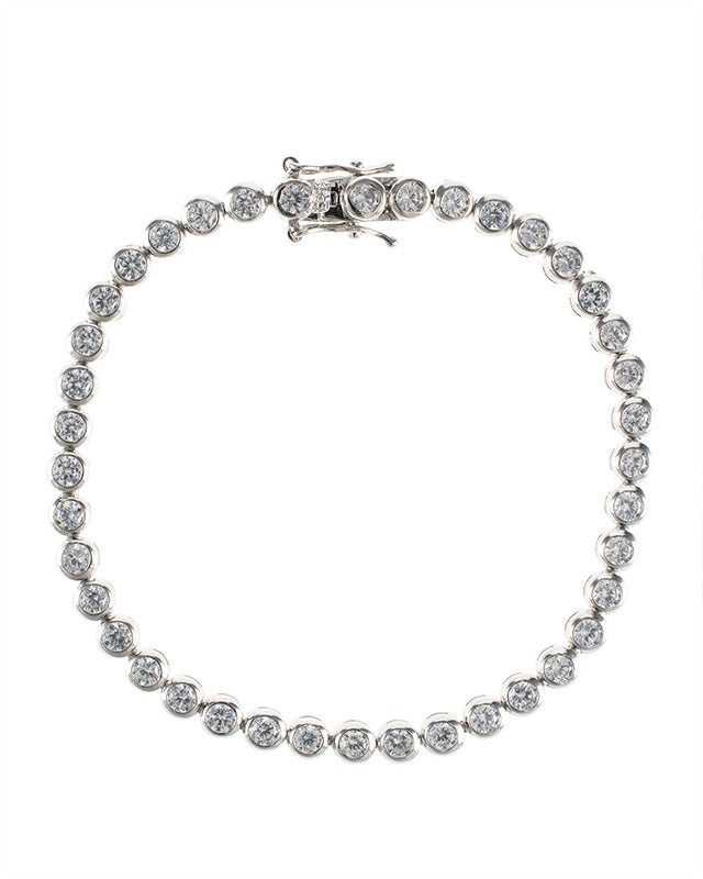 Round CZ Bezel Set Bracelet