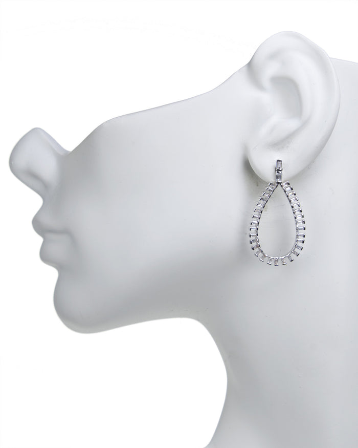 Baguette Open Teardrop Earrings