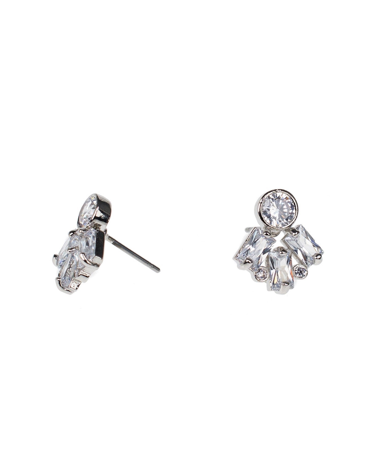 Baguette Cluster Stud Earrings