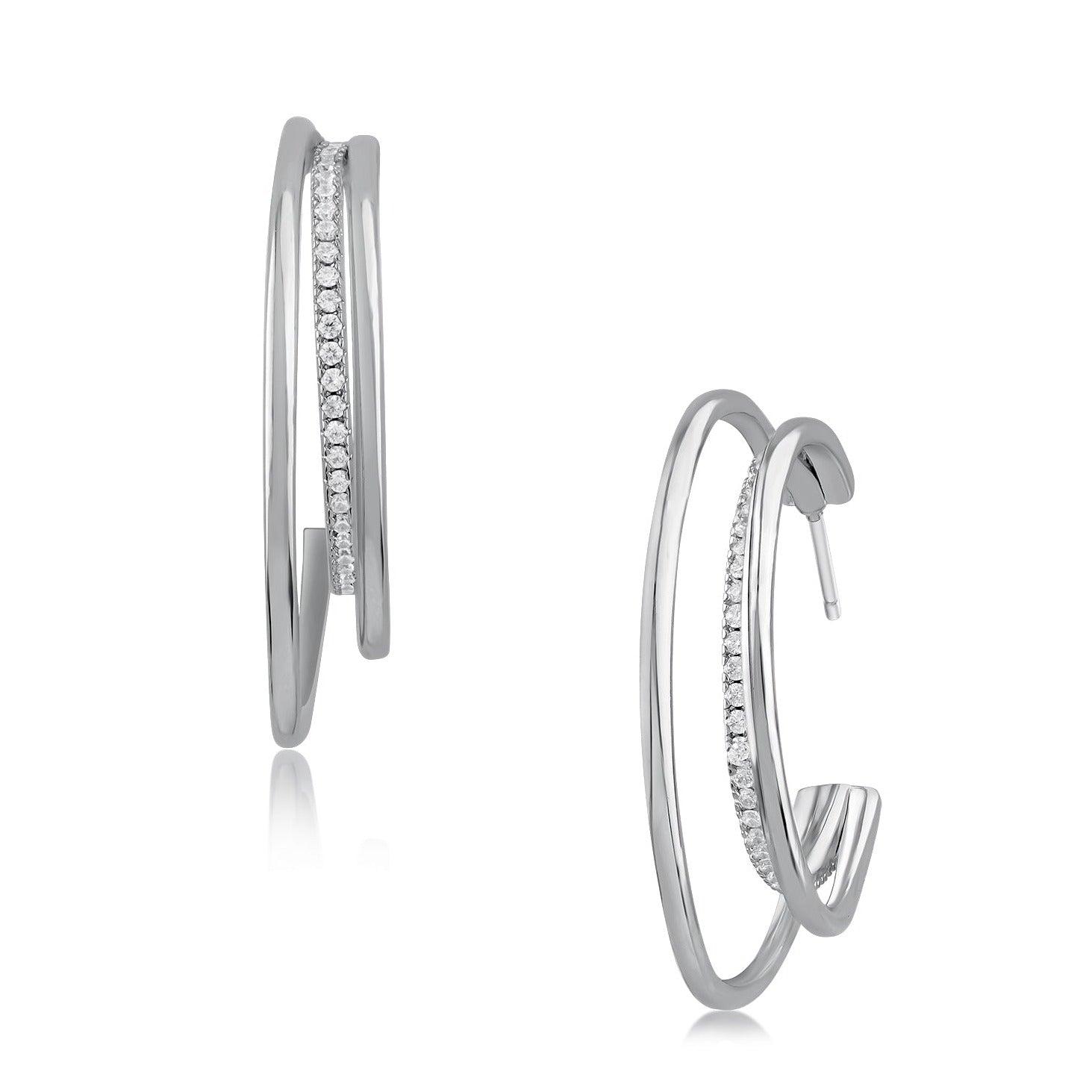 Triple Multi Shape Hoop Earrings