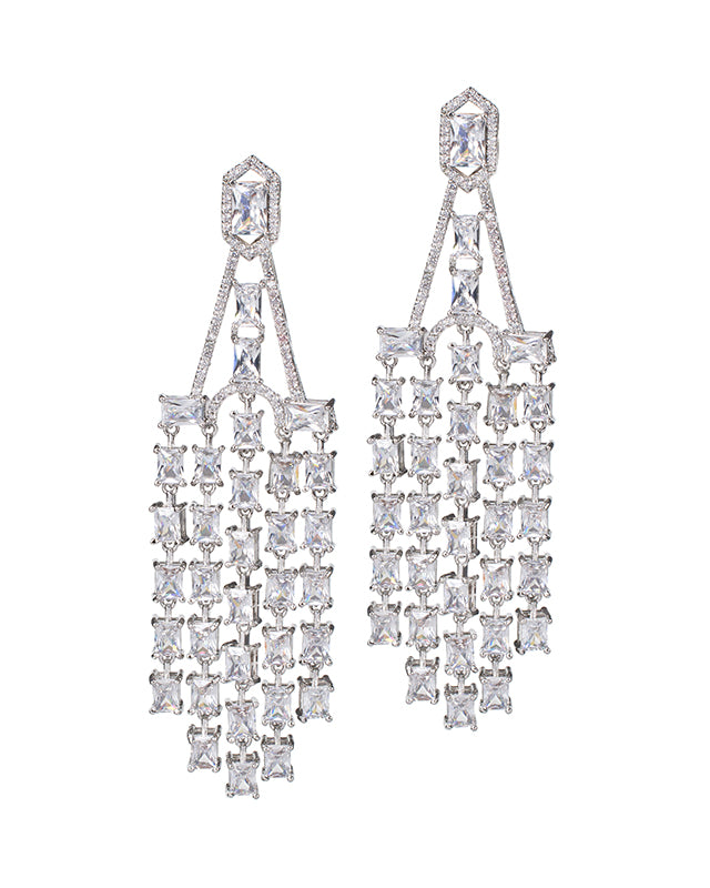 Radiant CZ Fringe Earrings