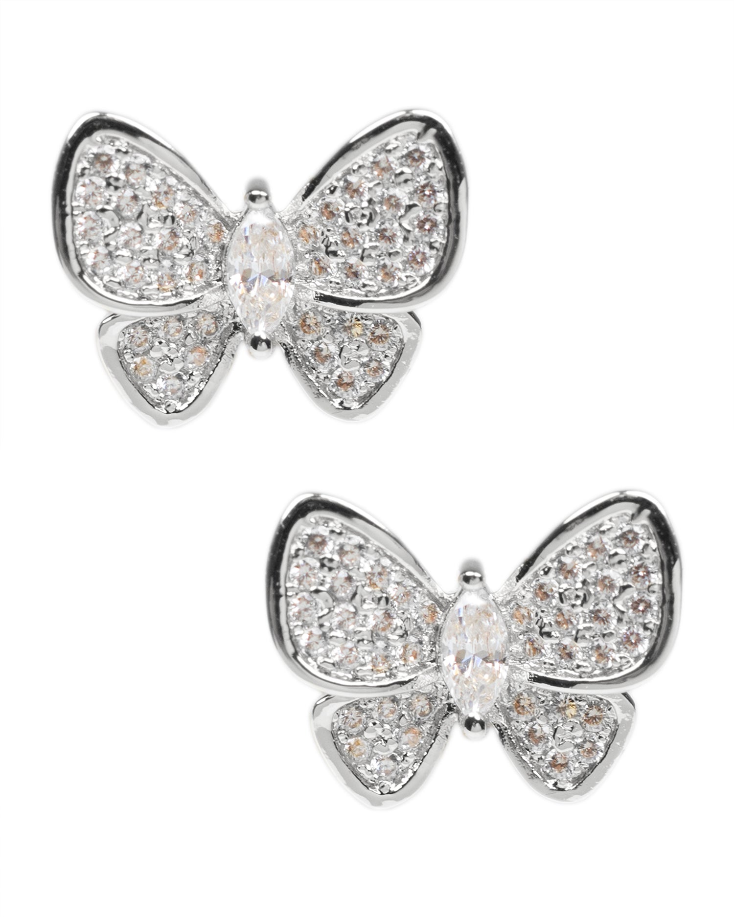CZ Butterfly Stud Earrings
