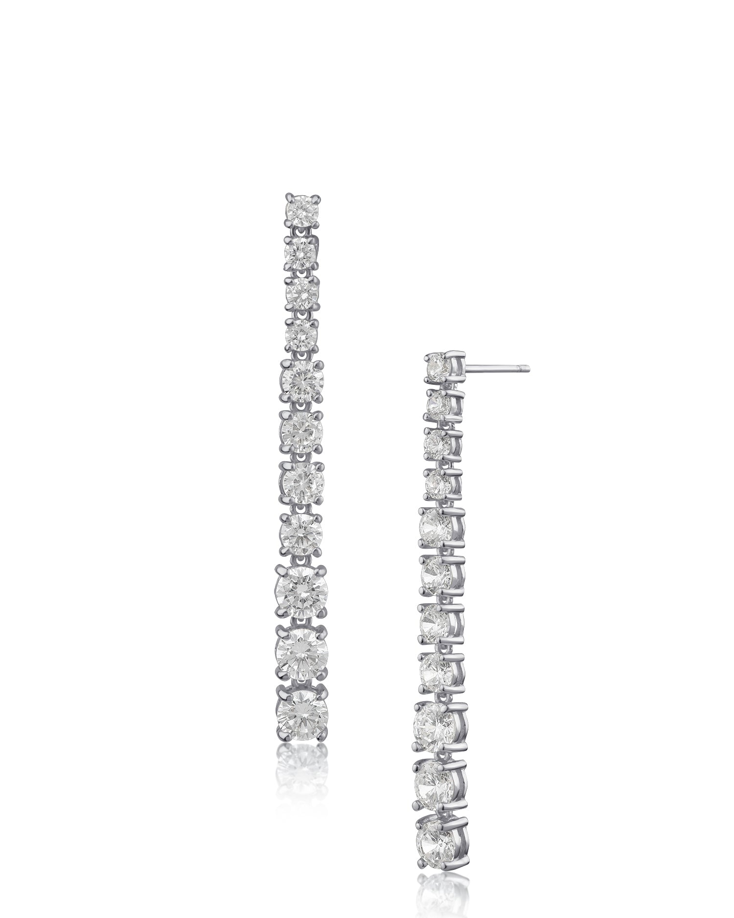 Round CZ Graduated Earrings