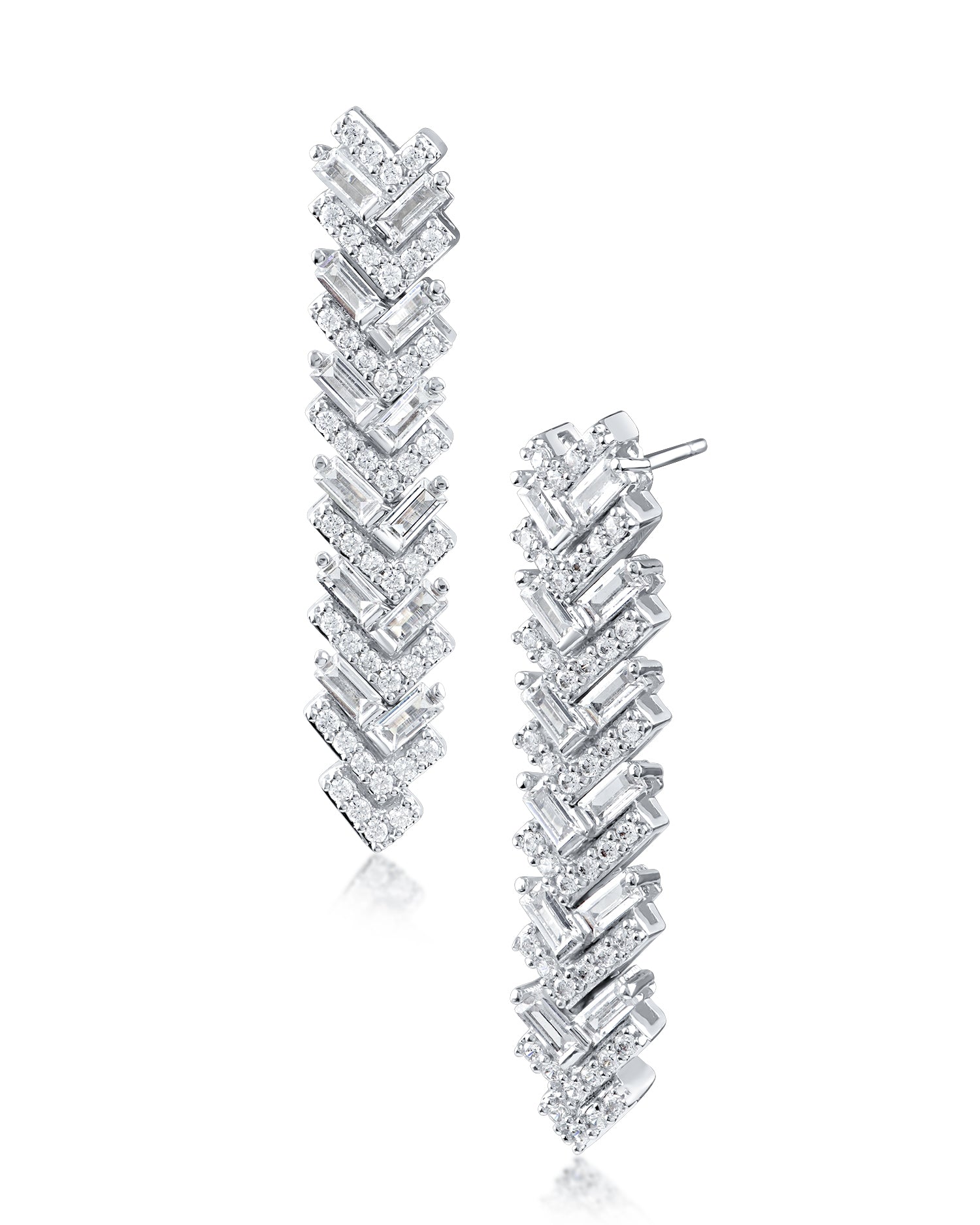 Baguette Chevron Earrings
