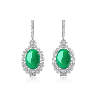 Oval Jade Drop Earrings