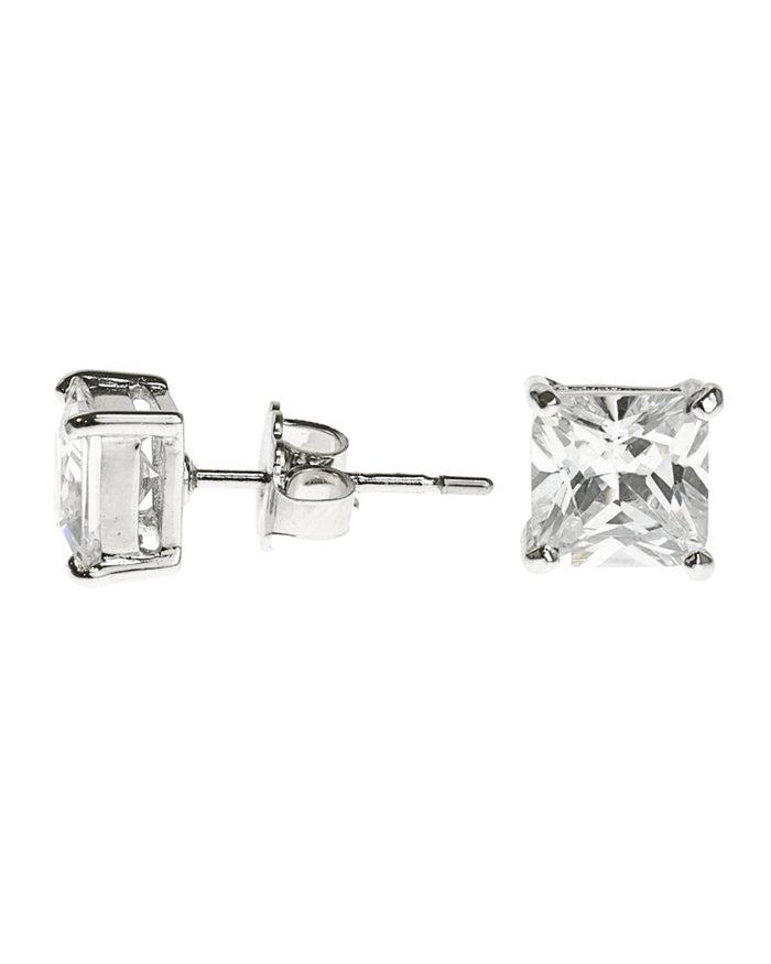 Princess Cut CZ Studs