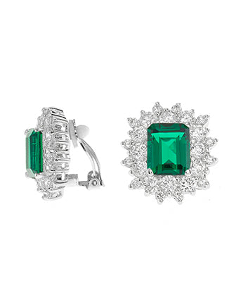 Pave Rectangle Drop Earrings