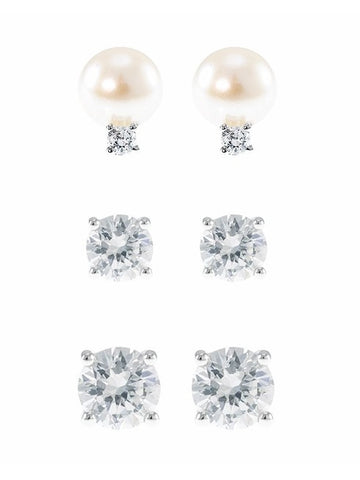 Brillant Cut Emerald CZ Studs