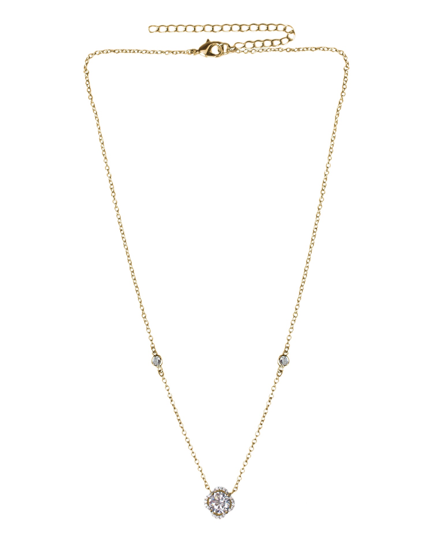CZ Clover Pendant Necklace