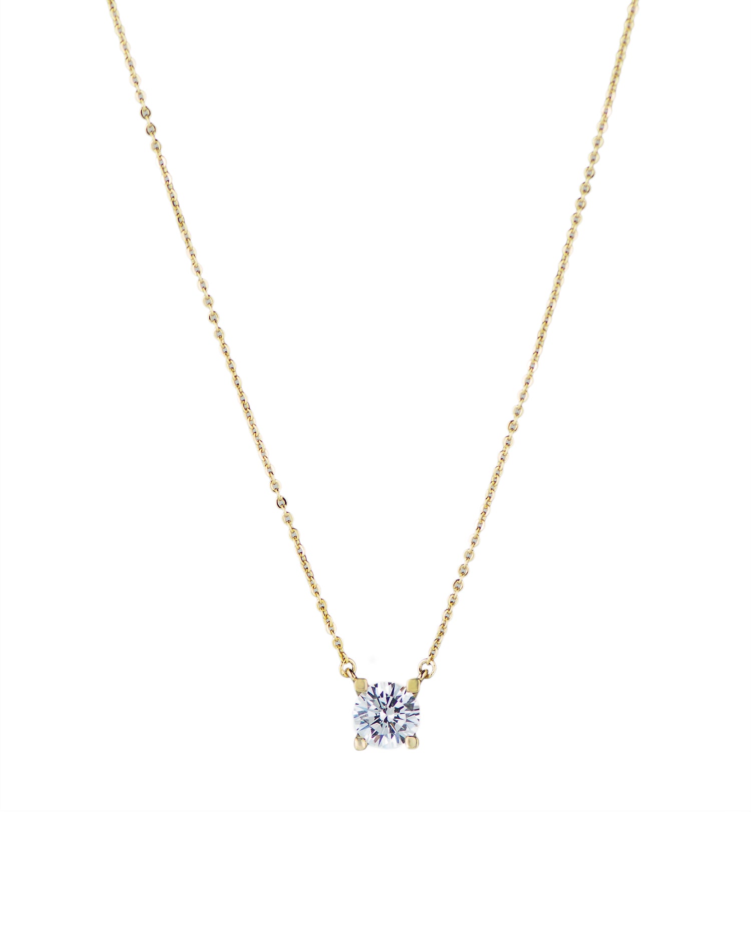 Round Prong Set Pendant Necklace