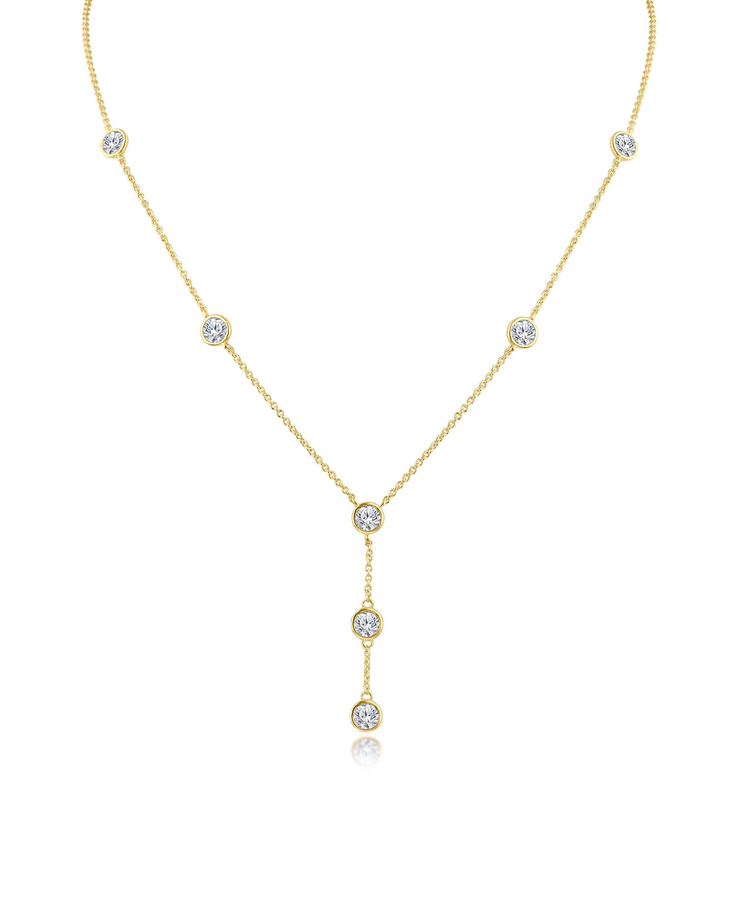 Round CZ Y- Necklace