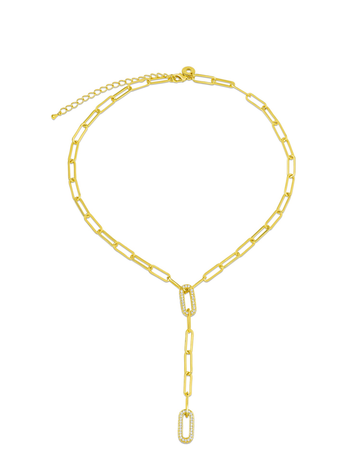 Pave Link Y-Necklace