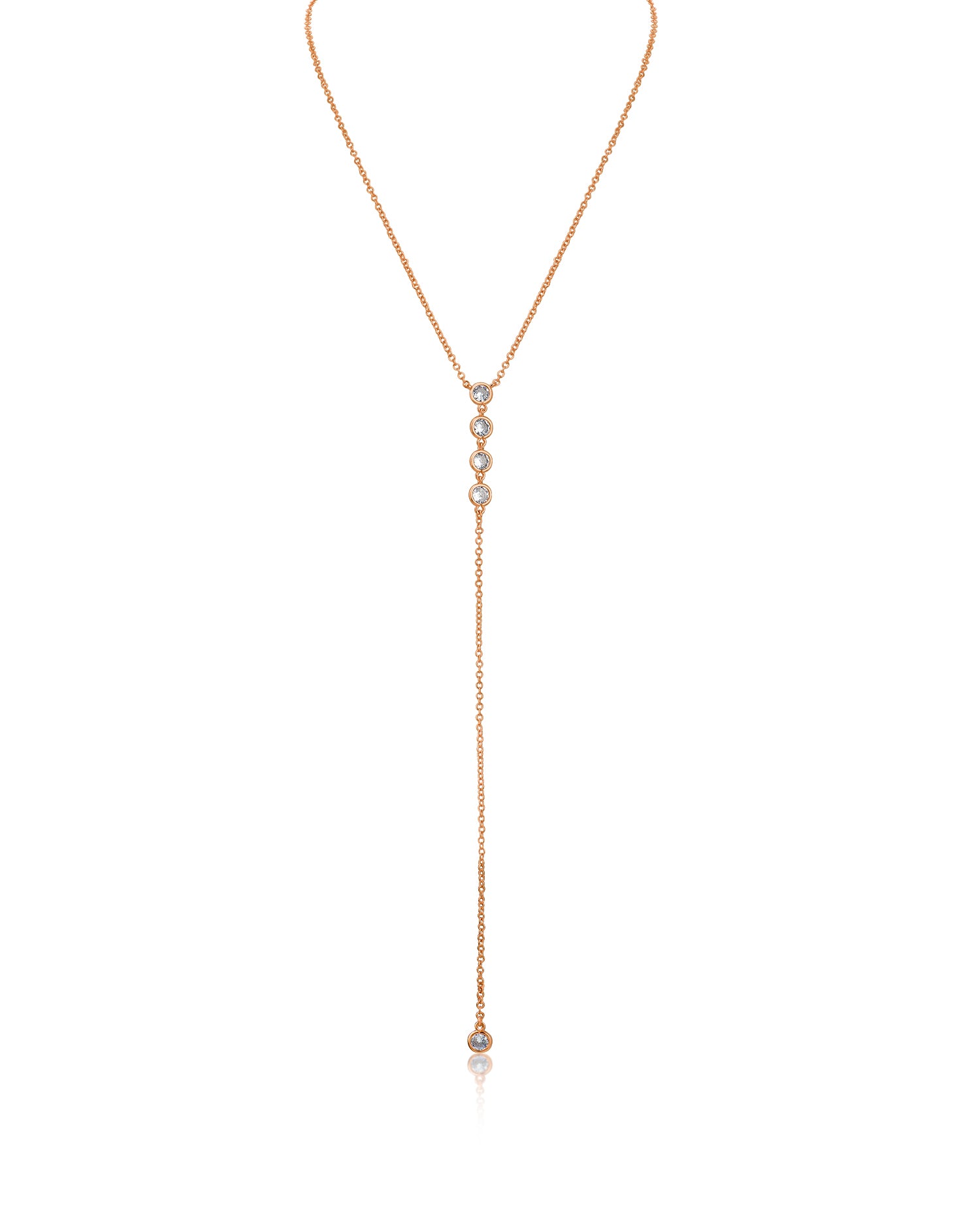 Round CZ Dainty Y-Neck