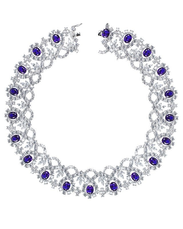 Amethyst CZ Lace Collar Necklace