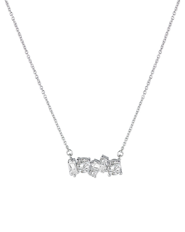 Mixed CZ Bar Necklace