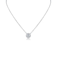 Pendant and Round Halo Earring Set