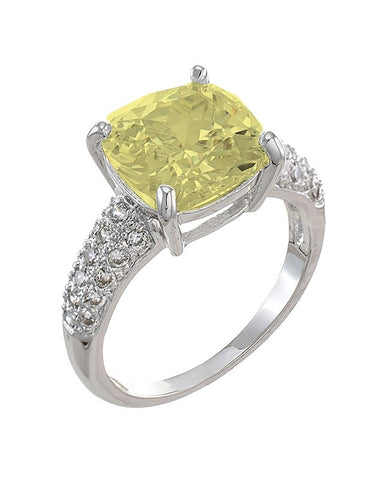Canary CZ Pear Drop Earrings