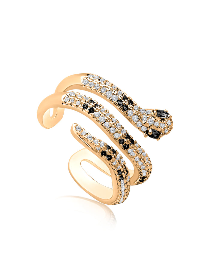 Pave CZ Snake Ring