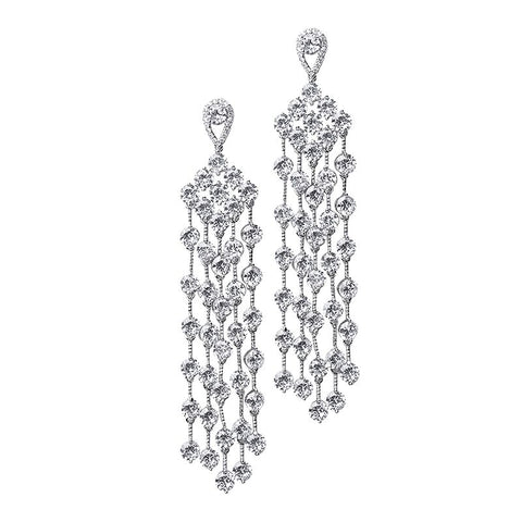 Rose Gold Plated Princess Cut Drop Pierced Earring
