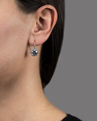 Round CZ ang Halo Drop Earrings