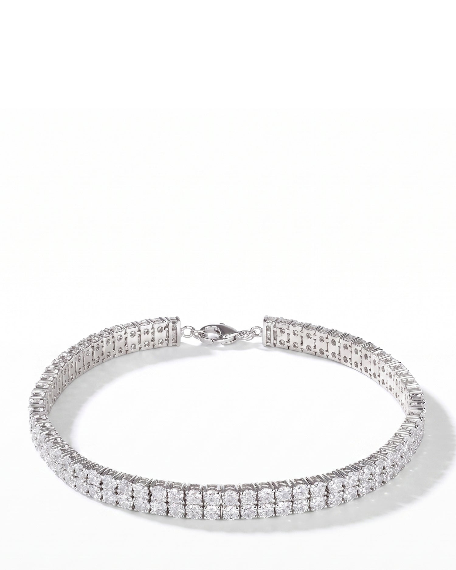 Round Double Row CZ Anklet