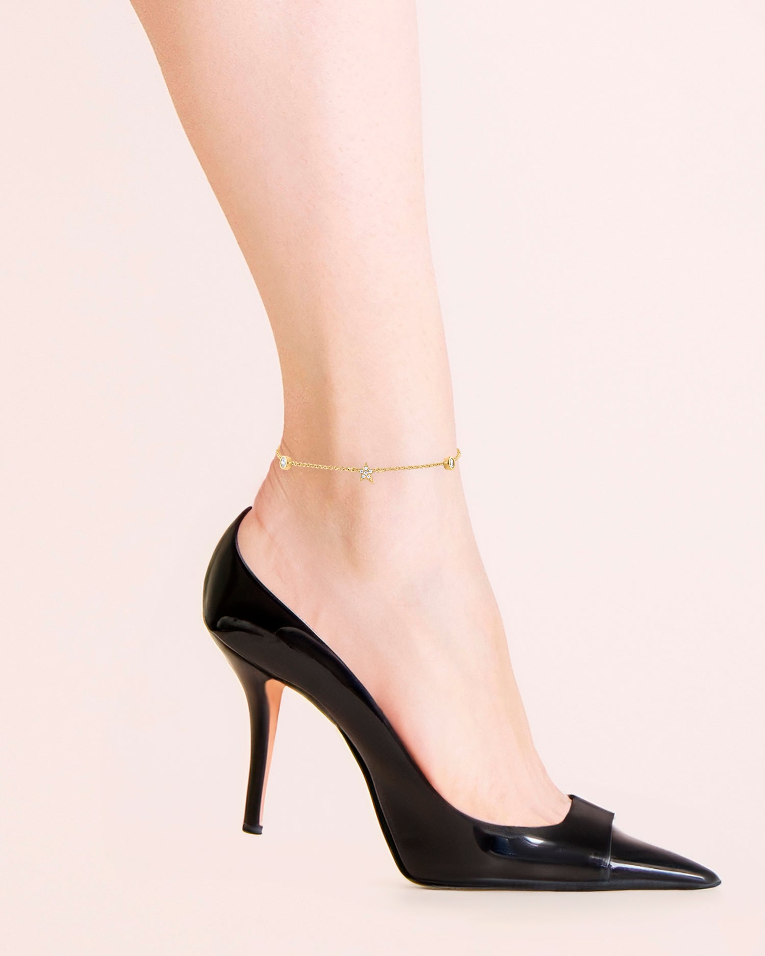 Pave CZ Star Anklet