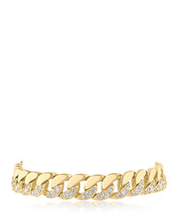 Half Pave Half Metal Bracelet