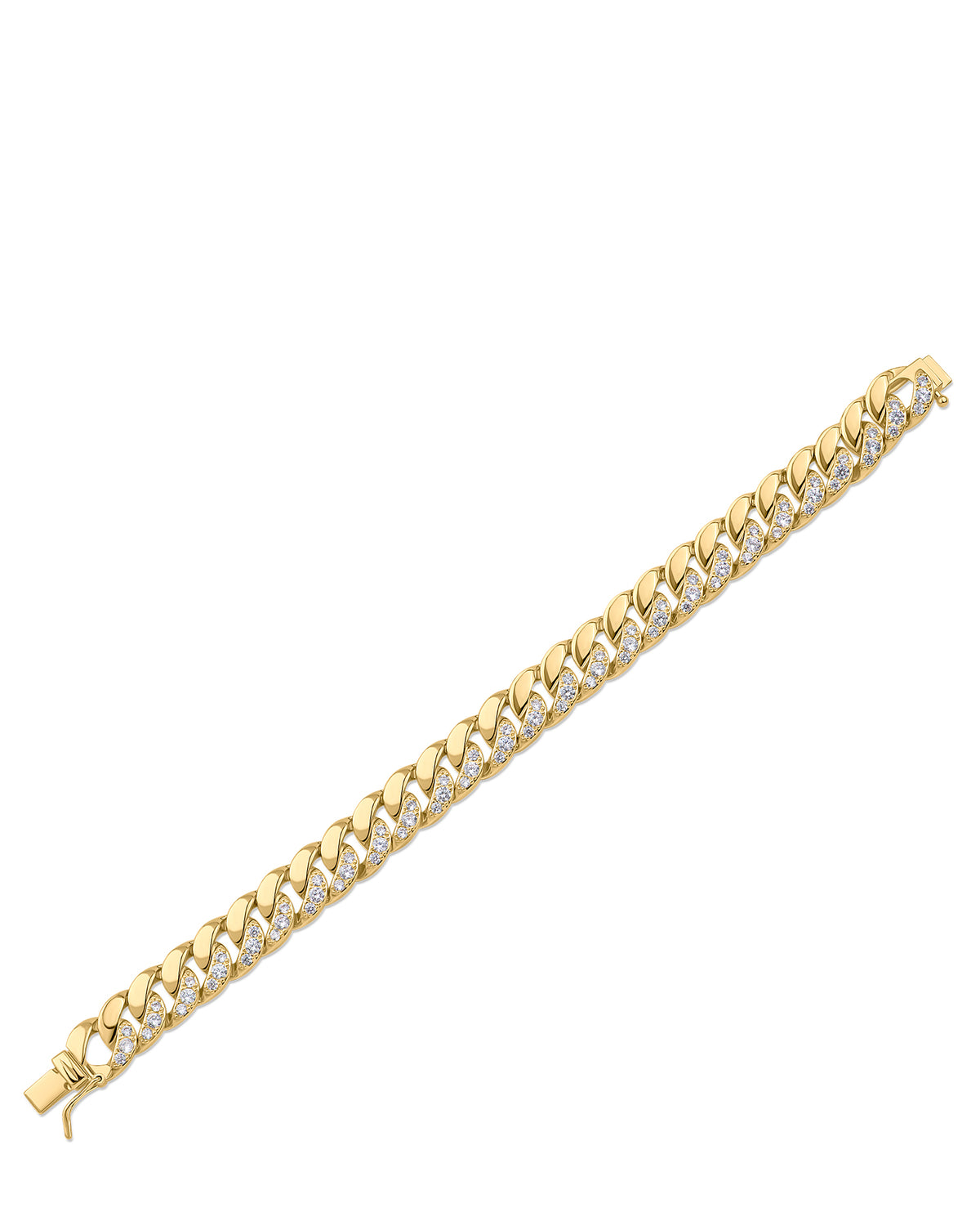 Half Pave Half Metal Bracelet