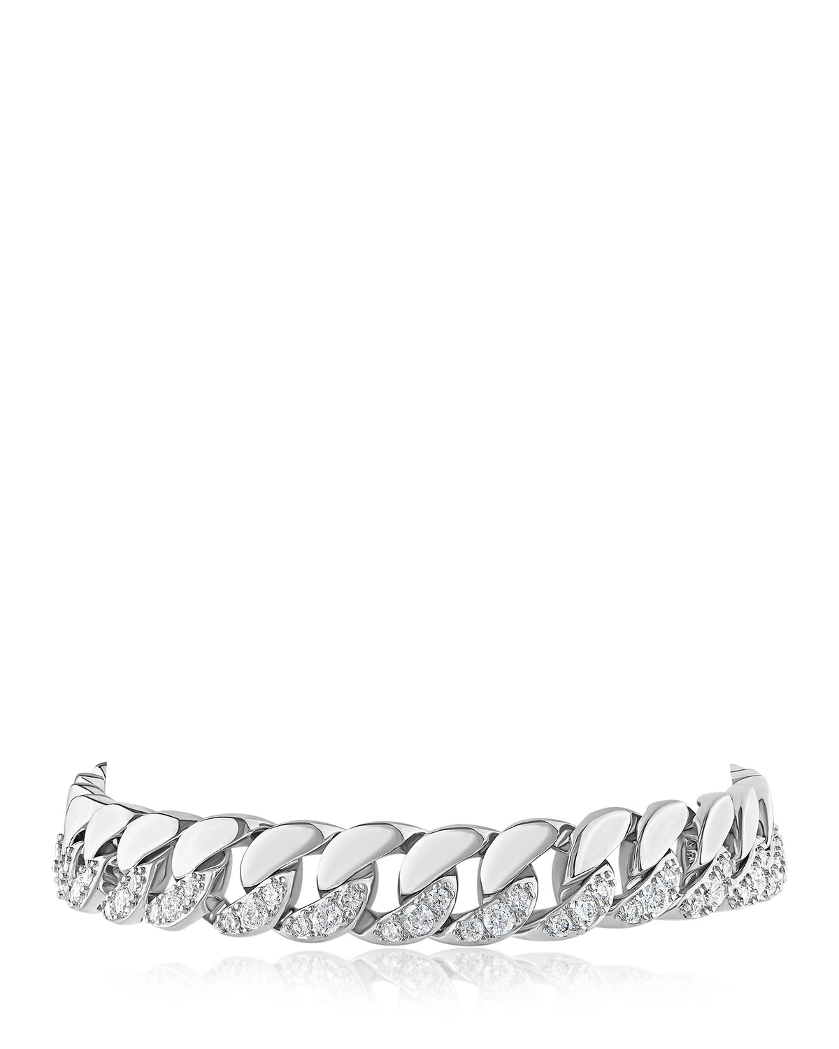 Half Pave Half Metal Bracelet
