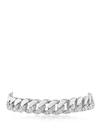 Half Pave Half Metal Bracelet