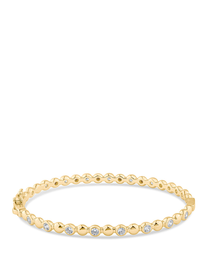 Round and Metal Alternating Bangle