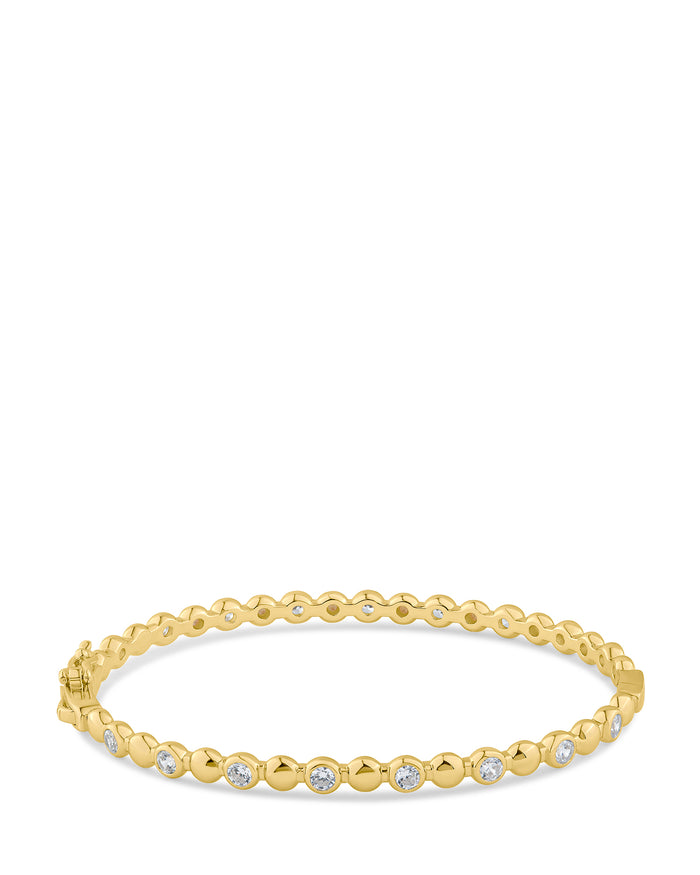 Round and Metal Alternating Bangle