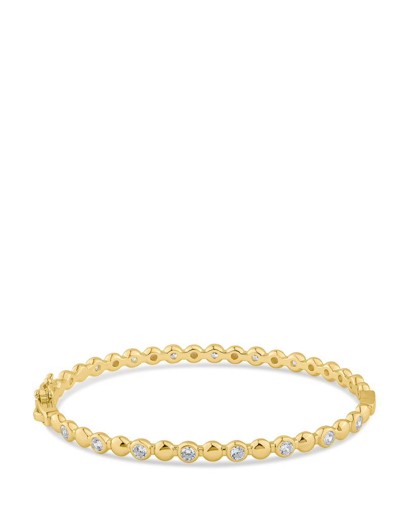 Round and Metal Alternating Bangle