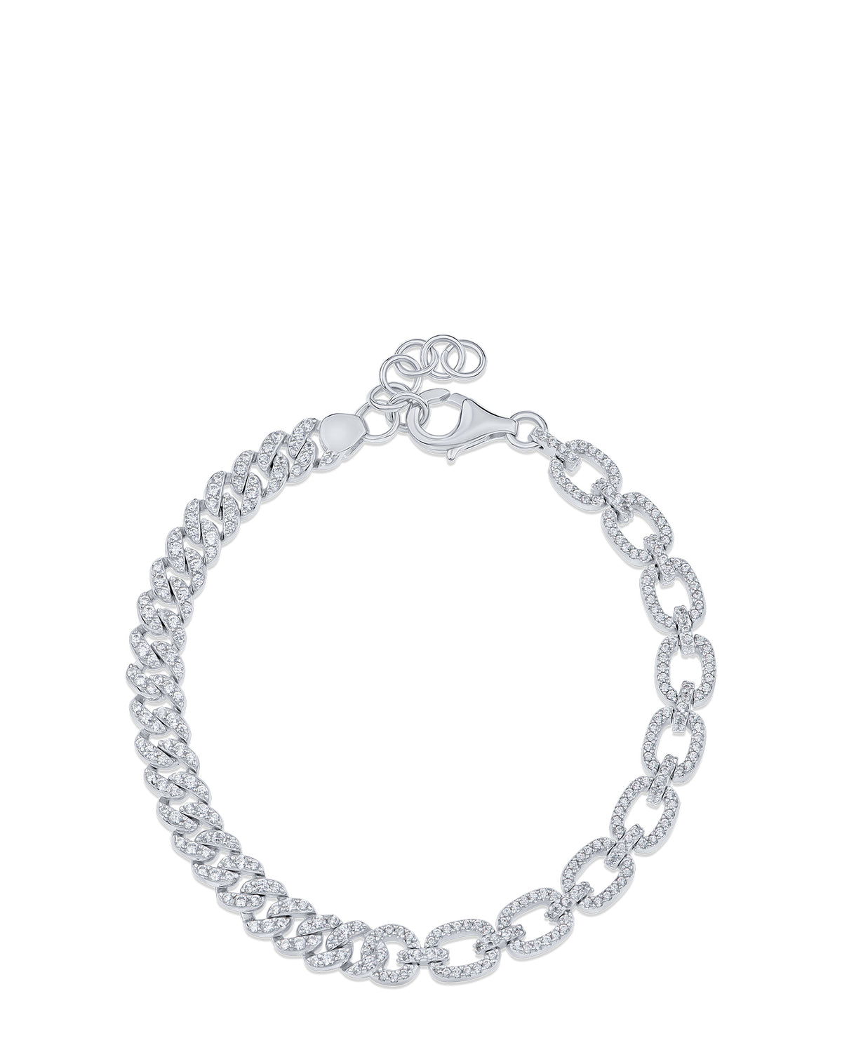 Pave Mixed Chain Bracelet