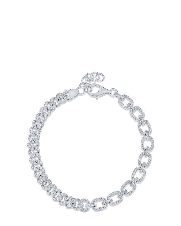Pave Mixed Chain Bracelet