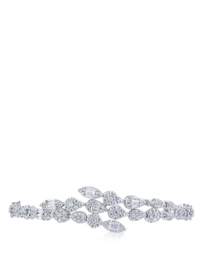 CZ Triple Row Overlap Bracelet