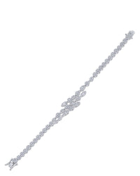 CZ Triple Row Overlap Bracelet