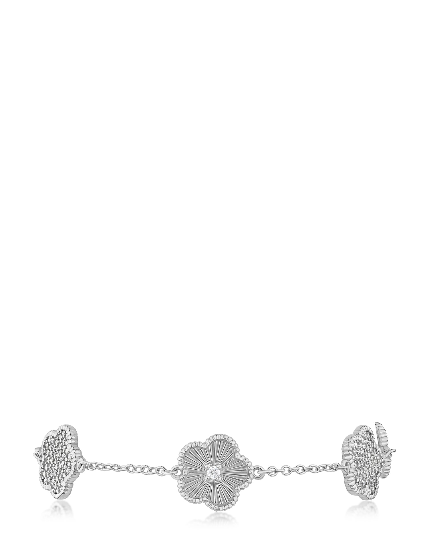 Alternating Pave Clover Bracelet – CZ by Kenneth Jay Lane