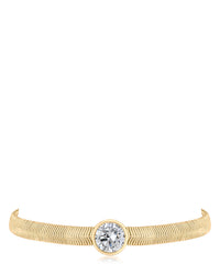 Round CZ Herringbone Chain Bracelet