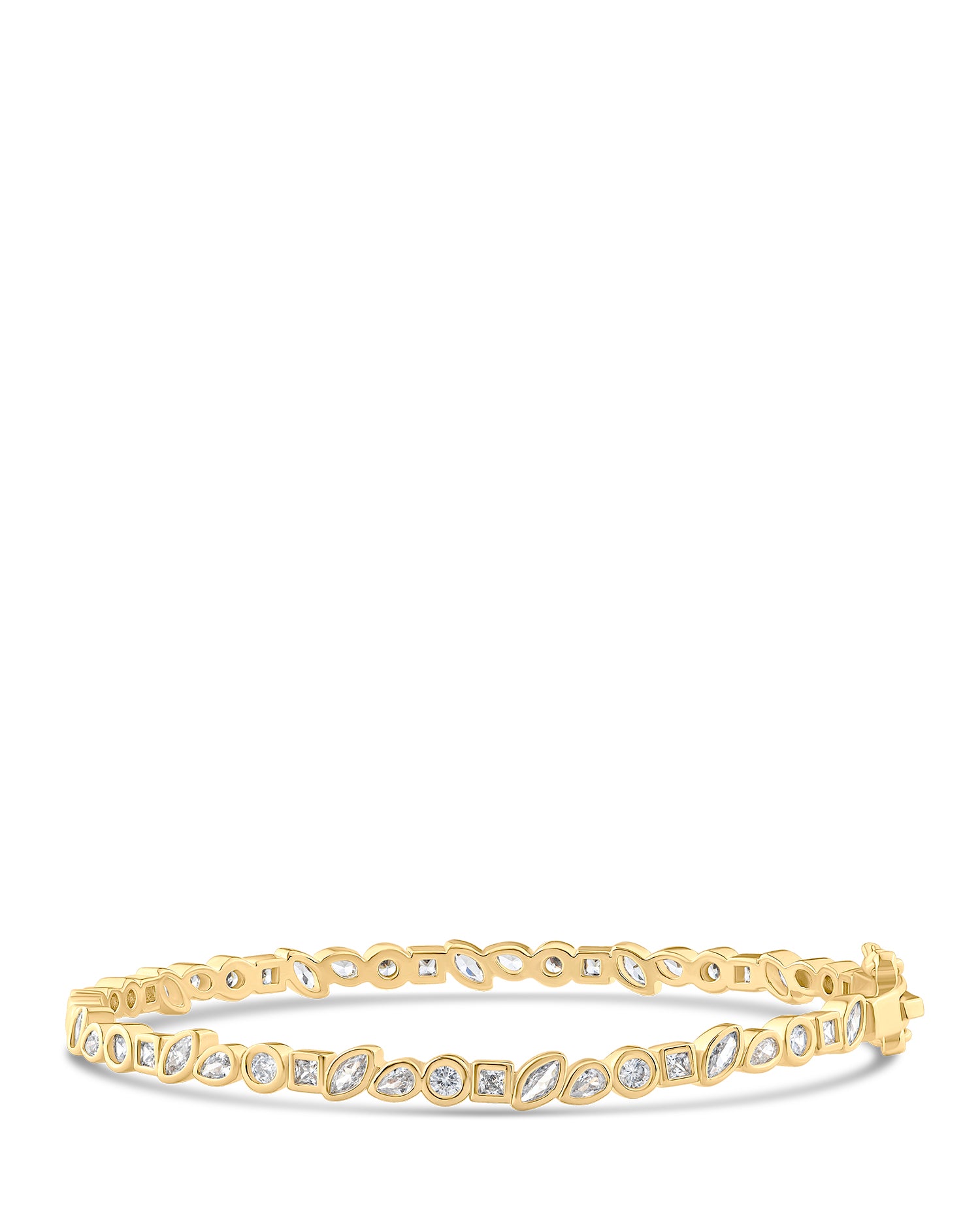 Multi Shape CZ Bezel Bangle – CZ by Kenneth Jay Lane