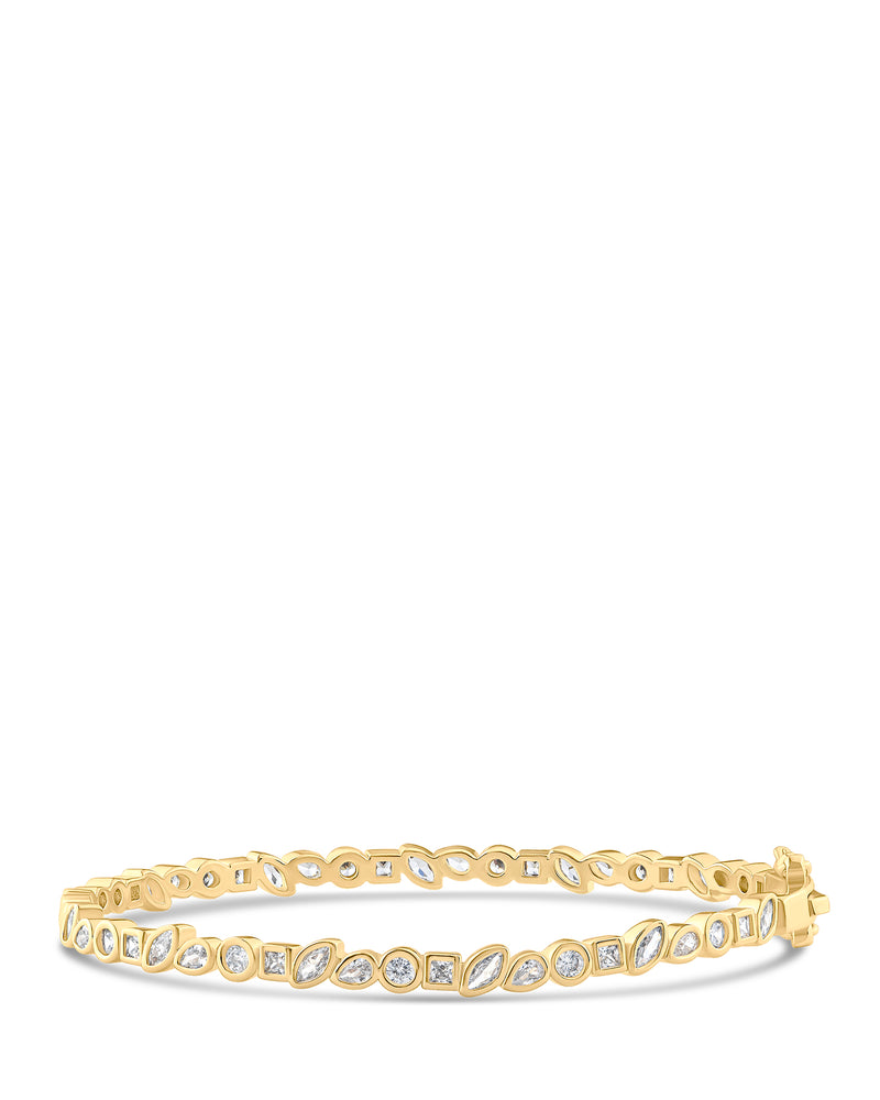 Multi Shape CZ Bezel Bangle