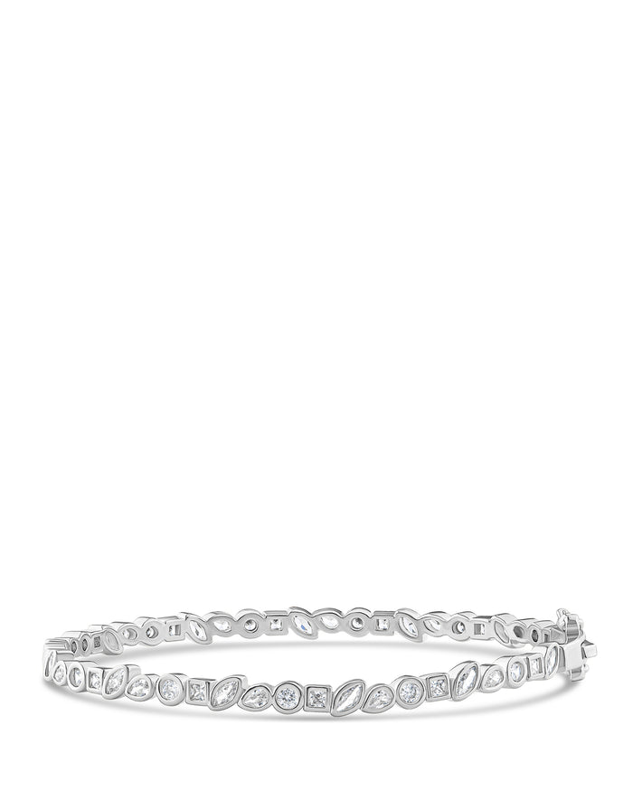 Multi Shape CZ Bezel Bangle