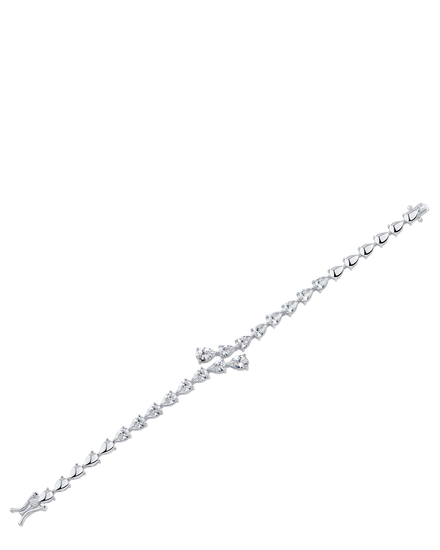 Pear CZ Bypass Bracelet