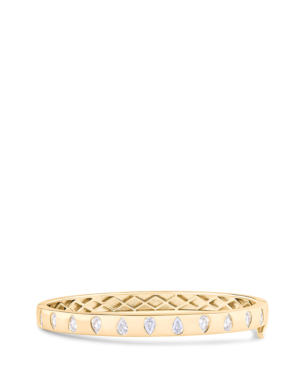 Pear CZ Inlay Bangle