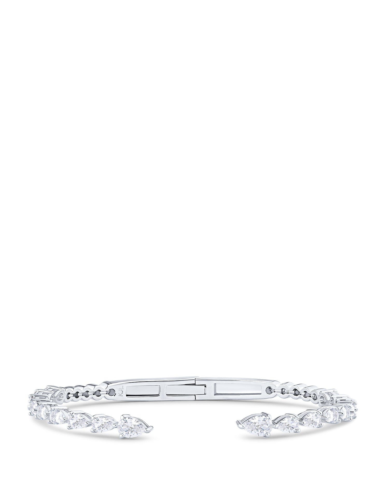 Pear CZ Open Bracelet